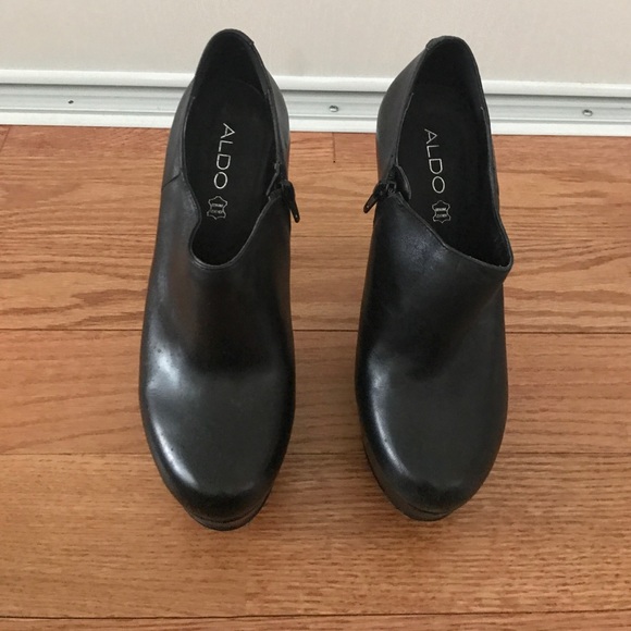 Aldo Hoots Booties Black Leather - Picture 2 of 8